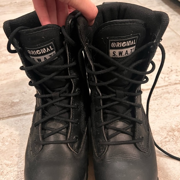 Original SWAT 9” womens black leather combat boots size 6.5 - Picture 8 of 8